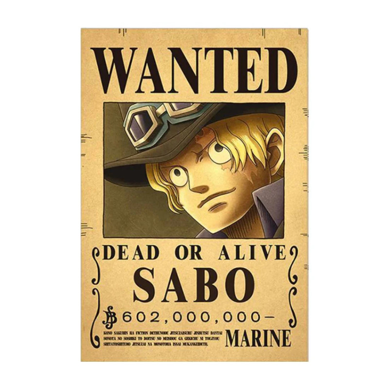 Framed Wanted Dead Or Alive Sabo Paper Poster - (42X30CM) ملصق
